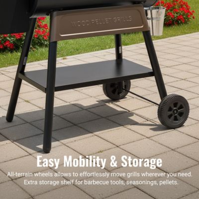 Image showing 6 th Z GRILLS 8-in-1 BBQ Wood Fire Pellet Grill and Smoker, Black/Bronze