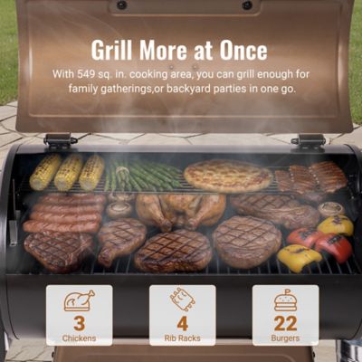 Image showing 7 th Z GRILLS 8-in-1 BBQ Wood Fire Pellet Grill and Smoker, Black/Bronze