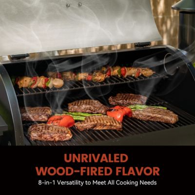 Image showing  8-in-1 BBQ Wood Fire Pellet Grill and Smoker, Black/Silver