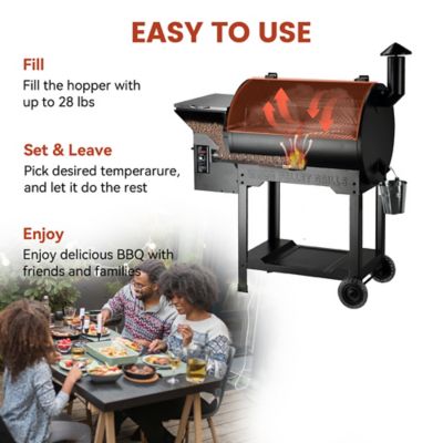 Image showing 8 th Z GRILLS 8-in-1 BBQ Wood Fire Pellet Grill and Smoker, Black/Silver