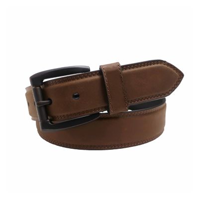 Smith's Workwear Made In USA Crazy Horse Leather Belt With Double Stitch, 17009 240 30/32