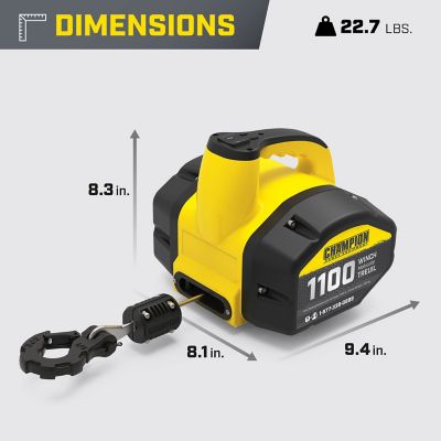 Image showing  120V Electric Portable Winch Kit with Pulling and Lifting Capability, 1,100 lb.