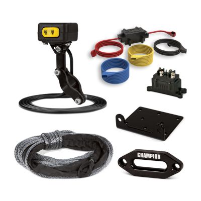 Image showing 7 th Champion Power Equipment XL 5500 lb. ATV and UTV Synthetic Rope Winch Kit