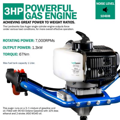 Image showing  Earth Auger Power Head 3HP 52cc