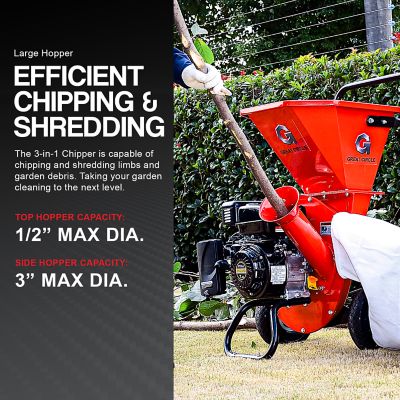 Image showing  3-in-1 Wood Chipper Shredder Mulcher