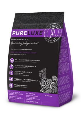 PURELUXE Elite Nutrition Grain Free Holistic Small Breed Dog Formula Made with Turkey, Split Peas & Salmon