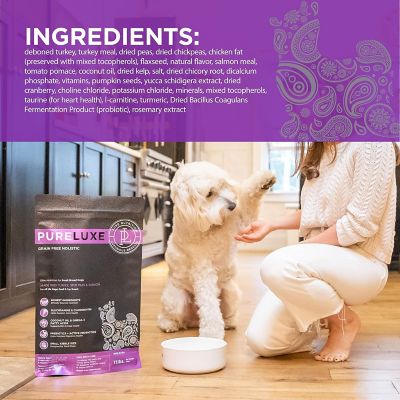 Image showing 5 th PURELUXE Elite Nutrition Grain Free Holistic Small Breed Dog Formula Made with Turkey, Split Peas & Salmon
