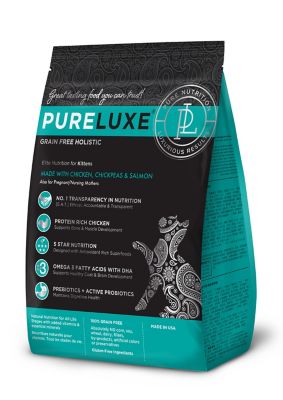 PURELUXE Elite Nutrition Grain Free Holistic Kitten Cat Formula Made with Chicken, Chick peas & Salmon