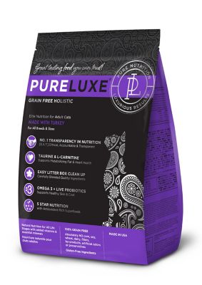 PURELUXE Elite Nutrition Grain Free Holistic Adult Cat Formula Made with Fresh Turkey