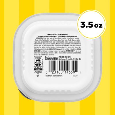 Image showing 6 th Temptations Wet Cat Food, Seafood Medley Flavor Pate in Gravy, 3.5 oz. Tray