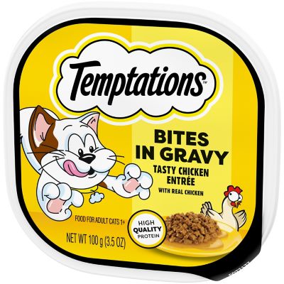 Image showing  Wet Cat Food, Tasty Chicken Flavor Bites in Gravy, 3.5 oz. Tray