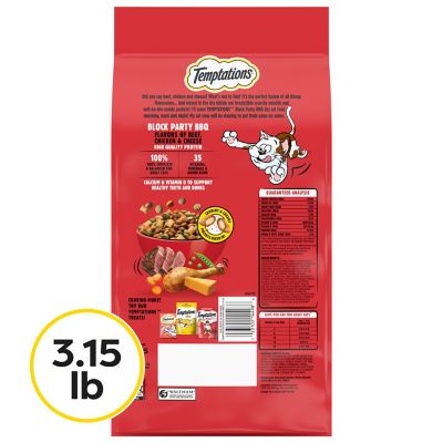 Image showing 6 th Temptations Adult Indoor/Outdoor Block Party BBQ Recipe Dry Cat Food