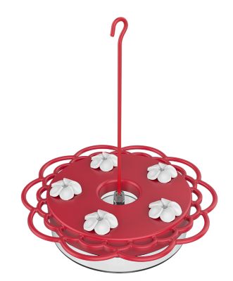 Image showing  2 in 1 Plastic Saucer and Window Hummingbird Feeder 13 oz., Red