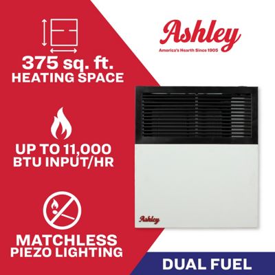 Image showing  Direct Vent Wall Heater Dual Fuel 11,000 BTU