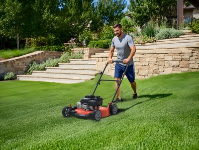 Image showing 5 th Yard Force 21 in. Steel Deck Gas Lawn Mower YF21-2N1, 125cc Briggs & Stratton, 2 in 1, Push