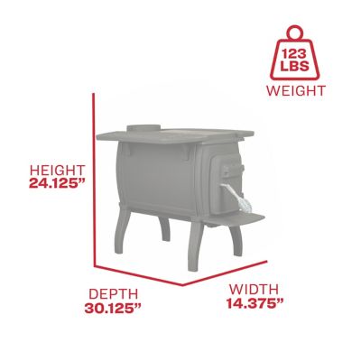 Image showing  900 sq. ft. Basic Wood Stove with Side Tables, US1261E-KIT