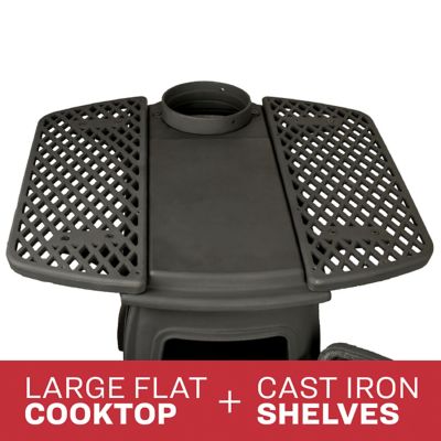 Image showing 5 th US Stove 900 sq. ft. Basic Wood Stove with Side Tables, US1261E-KIT