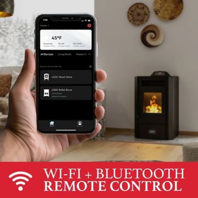 Image showing 8 th Ashley 1800 sq. ft. Wi-Fi Pellet Stove, 40 lb. Hopper Size, AP5613-W