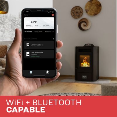 Image showing  1800 sq. ft. Wi-Fi Pellet Stove, 40 lb. Hopper Size, US5513-W
