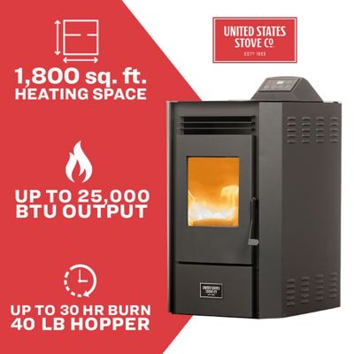 Image showing  1800 sq. ft. Wi-Fi Pellet Stove, 40 lb. Hopper Size, US5513-W
