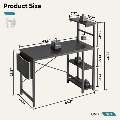 Image showing  44 in. RGB Gaming Desk with Storage Shelf & Side Pocket