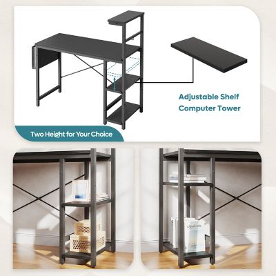 Image showing  44 in. RGB Gaming Desk with Storage Shelf & Side Pocket