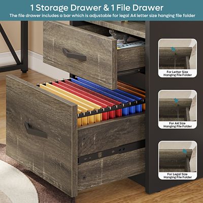 Image showing  L Shaped Desk with Drawers, Monitor Stand and Lift Top