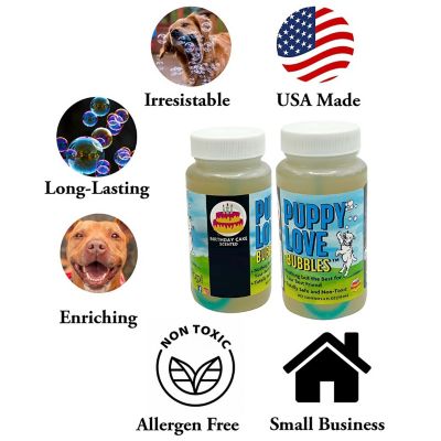 Image showing  Puppy Love Bubbles Birthday Cake Scented 2 Pack 4 oz. Bottles