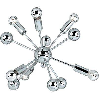 AF Lighting Supernova 6 Light Mini Chandelier for Hardwire or Plug In Swag Installation, Chrome Finish with Silver Tipped Bulbs