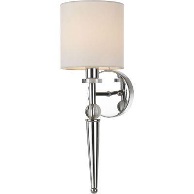 AF Lighting Merritt Wall Sconce with Crystal Accents and Round Lampshade for Hardwire Installation Only, Shiny Chrome