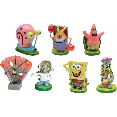 Penn-Plax Spongebob 7 Piece Aquarium Ornament Set