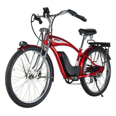 Young Electric E Classic Cruiser Electric Bike Step Over, 500W Rear Hub Motor, 48V 15Ah Red