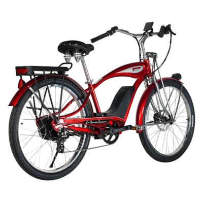 Image showing  E Classic Cruiser Electric Bike Step Over, 500W Rear Hub Motor, 48V 15Ah Red