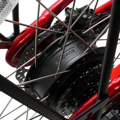 Image showing 9 th Young Electric E Classic Cruiser Electric Bike Step Over, 500W Rear Hub Motor, 48V 15Ah Red