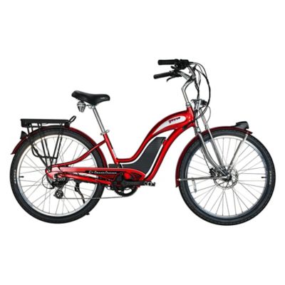 Image showing  E Classic Cruiser Electric Bike Step Through, 500W Rear Hub Motor, 48V 15Ah Red