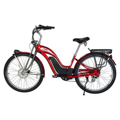 Image showing  E Classic Cruiser Electric Bike Step Through, 500W Rear Hub Motor, 48V 15Ah Red