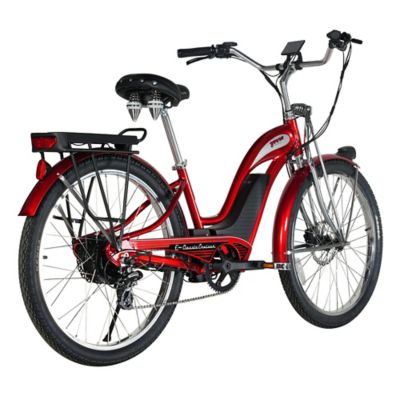 Image showing  E Classic Cruiser Electric Bike Step Through, 500W Rear Hub Motor, 48V 15Ah Red