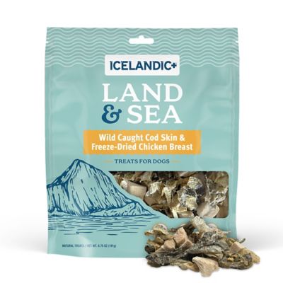 Image showing  Land & Sea Wild Caught Cod Skin & Freeze Dried Chicken Breast 6.75 oz. Bag