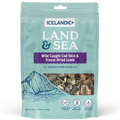 Icelandic+ Land & Sea Wild Caught Cod Skin & Freeze Dried Lamb 2.4 oz. Bag