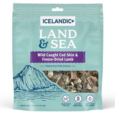 Icelandic+ Land & Sea Wild Caught Cod Skin & Freeze Dried Lamb 6.75 oz. Bag