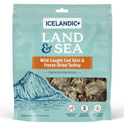 Icelandic+ Land & Sea Wild Caught Cod Skin & Freeze Dried Turkey 6.75 oz. Bag