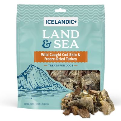 Image showing  Land & Sea Wild Caught Cod Skin & Freeze Dried Turkey 6.75 oz. Bag