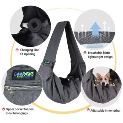 Image showing  Comfy Pet Sling Bag, Grey, Carry Small Dogs & Cats Up to 12 lbs.