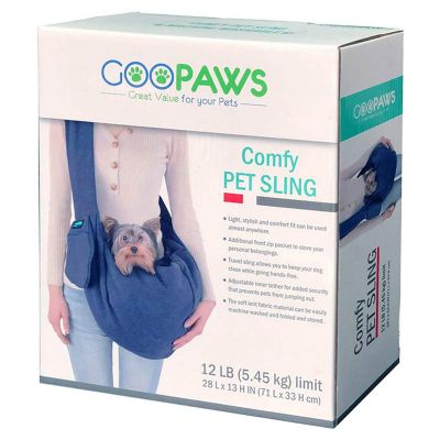 Jespet Comfy Pet Sling Bag, Navy Blue, Carry Small Dogs & Cats Up to 12 lbs.