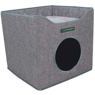 Jespet Foldable Cat Condo, Smoke Grey, Cube House