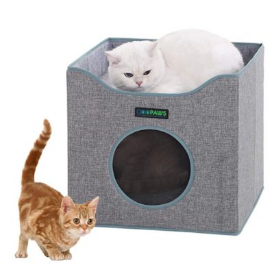 Image showing  Foldable Cat Condo, Smoke Grey, Cube House