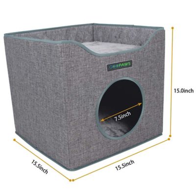 Image showing  Foldable Cat Condo, Smoke Grey, Cube House