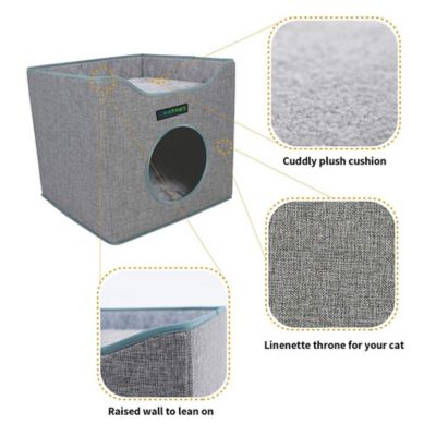 Image showing  Foldable Cat Condo, Smoke Grey, Cube House