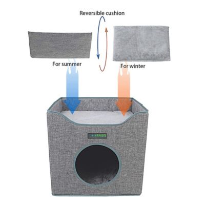Image showing  Foldable Cat Condo, Smoke Grey, Cube House