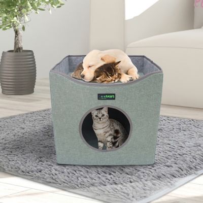 Image showing 6 th Jespet Foldable Cat Condo, Sage Green, Cube House